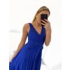 Šaty dlouhé společenské na ramínka dámské (S/M ONE SIZE) ITALSKÁ MÓDA IMPSH2261102/DU (Velikost S/M/L, Barva modrá královská)