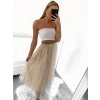 Sukně dlouhá tilová dámská (S/M ONE SIZE) ITALSKÁ MÓDA IMWA23096/DU (Velikost S/M/L, Barva béžová)