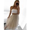 Sukně dlouhá tilová dámská (S/M ONE SIZE) ITALSKÁ MÓDA IMWA23096/DU (Velikost S/M/L, Barva béžová)