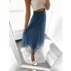 Sukně dlouhá tilová dámská (S/M ONE SIZE) ITALSKÁ MÓDA IMWA23096/DU (Velikost S/M/L, Barva béžová)