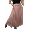 Sukně dlouhá tilová dámská (S/M ONE SIZE) ITALSKÁ MÓDA IMWA23096/DU (Velikost S/M/L, Barva béžová)