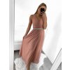 Šaty dlouhé společenské elegantní bez rukávu dámské (S/M ONE SIZE) ITALSKÁ MÓDA IMPSH223598/DU (Velikost S/M/L, Barva růžová)