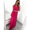 Šaty dlouhé společenské elegantní bez rukávu dámské (S/M ONE SIZE) ITALSKÁ MÓDA IMPSH223598/DU (Velikost S/M/L, Barva růžová)