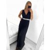 Šaty dlouhé společenské elegantní bez rukávu dámské (S/M ONE SIZE) ITALSKÁ MÓDA IMPSH223598/DU (Velikost S/M/L, Barva růžová)