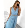Šaty dlouhé společenské elegantní bez rukávu dámské (S/M ONE SIZE) ITALSKÁ MÓDA IMPSH223598/DU (Velikost S/M/L, Barva růžová)