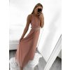 Šaty dlouhé společenské elegantní bez rukávu dámské (S/M ONE SIZE) ITALSKÁ MÓDA IMPSH223598/DU (Velikost S/M/L, Barva růžová)