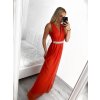 Šaty dlouhé společenské elegantní bez rukávu dámské (S/M ONE SIZE) ITALSKÁ MÓDA IMPSH223598/DU (Velikost S/M/L, Barva růžová)