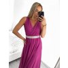 Šaty dlouhé společenské elegantní bez rukávu dámské (S/M ONE SIZE) ITALSKÁ MÓDA IMPSH223598/DU (Velikost S/M/L, Barva růžová)