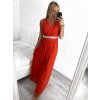 Šaty dlouhé společenské elegantní bez rukávu dámské (S/M ONE SIZE) ITALSKÁ MÓDA IMPSH223598/DU (Velikost S/M/L, Barva růžová)
