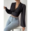 Top/halenka dlouhý rukáv dámské (S/M ONE SIZE) ITALSKÁ MÓDA IMM23LS26879/DU (Velikost S/M/L, Barva bílá)