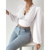 Top/halenka dlouhý rukáv dámské (S/M ONE SIZE) ITALSKÁ MÓDA IMM23LS26879/DU (Velikost S/M/L, Barva bílá)