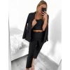 Souprava elegantní kalhoty, sako a top dámská (S-L) ITALSKÁ MÓDA IMPGM233790/DU (Velikost S, Barva bílá)