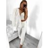 Souprava elegantní kalhoty, sako a top dámská (S-L) ITALSKÁ MÓDA IMPGM233790/DU (Velikost S, Barva bílá)
