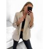 Sako s podšívkou dlouhý shrnutý rukáv dámské (S/M ONE SIZE) ITALSKÁ MÓDA IM423JANE/DU