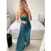 Šaty dlouhé elegantní společenské na ramínka dámské (S/M ONE SIZE) ITALSKÁ MÓDA IMPBB23B23376/DU (Velikost S/M/L, Barva Černá)