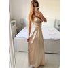 Šaty dlouhé elegantní společenské na ramínka dámské (S/M ONE SIZE) ITALSKÁ MÓDA IMPBB23B23376/DU (Velikost S/M/L, Barva Černá)