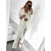Souprava elegantní kalhoty dlouhé a sako dlouhý rukáv dámská (S/M ONE SIZE) ITALSKÁ MÓDA IMPBB232MY8908/DU (Velikost S/M/L, Barva bílá)