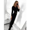 Souprava kalhoty/tepláky a top dlouhý rukáv dámský (S/M ONE SIZE) ITALSKÁ MÓDA IMPGM2316471/DU (Velikost S/M/L, Barva Černá)