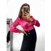 Body alá halenka elegantní saténové dlouhý rukáv dámské (S/M ONE SIZE) ITALSKÁ MÓDA IMM2333030/DU (Velikost S/M/L, Barva růžová)