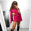 Overal/Šaty elegantní s páskem dlouhý rukáv dámské (S/M ONE SIZE) ITALSKÁ MÓDA IMM23m27030/DU (Velikost S/M/L, Barva Černá)