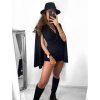Overal/Šaty elegantní s páskem dlouhý rukáv dámské (S/M ONE SIZE) ITALSKÁ MÓDA IMM23m27030/DU (Velikost S/M/L, Barva Černá)