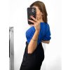 Top s krajkou krátký rukáv dámský (S/M ONE SIZE) ITALSKÁ MÓDA IMM2327419/DU (Velikost S/M/L, Barva bílá)