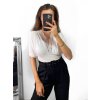 Top s krajkou krátký rukáv dámský (S/M ONE SIZE) ITALSKÁ MÓDA IMM2327419/DU