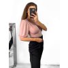Top s krajkou krátký rukáv dámský (S/M ONE SIZE) ITALSKÁ MÓDA IMM2327419/DU (Velikost S/M/L, Barva bílá)