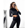 Overal dlouhý dlouhý rukáv dámský (S/M ONE SIZE) ITALSKÁ MÓDA IMPGM237080/DU (Velikost S/M/L, Barva Černá)
