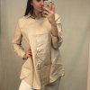 Košile dlouhý rukáv dámská (S-L) ITALSKÁ MÓDA IMWD21K8570/DR (Velikost L/XL, Barva béžová smetanová)
