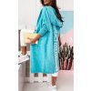 Cardigan pletený tenký dlouhý rukáv dámský (S/M/L ONE SIZE) ITALSKÁ MÓDA IMWL21118/DU (Velikost S/M/L, Barva modrá)