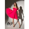 Šaty elegantní společenské carmen bez rukávu dámské (34-40) POLSKÁ MÓDA PMLBC23277-07/DU (Velikost S, Barva růžová středně)