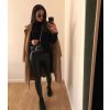 Legíny koženkové zateplené dlouhé dámské  (s-xl)  hello missM180 (Velikost L, Barva Černá)