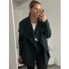 Kabát krátký flaušový dlouhý rukáv dámský (S/M ONE SIZE) ITALSKÁ MÓDA IMWY21494/DU (Velikost S/M/L, Barva Černá)