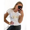 Tričko krátký rukáv dámské (S/M ONE SIZE) ITALSKÁ MÓDA IMM23BR24151-1/DU (Velikost S/M/L, Barva zlatá)