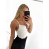 Top na ramínka letní dámský (S/M ONE SIZE) ITALSKÁ MÓDA IMM23M23865/DU (Velikost S/M/L, Barva bílá)