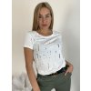 Tričko krátký rukáv dirkované dámské (S/M/L ONE SIZE) ITALSKá MóDA IM521020/DR (Velikost S/M/L, Barva bílá)