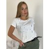 Tričko krátký rukáv dirkované dámské (S/M/L ONE SIZE) ITALSKá MóDA IM521020/DR (Velikost S/M/L, Barva bílá)