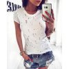 Tričko krátký rukáv dirkované dámské (S/M/L ONE SIZE) ITALSKá MóDA IM521020/DR (Velikost S/M/L, Barva bílá)