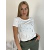 Tričko krátký rukáv dirkované dámské (S/M/L ONE SIZE) ITALSKá MóDA IM521020/DR (Velikost S/M/L, Barva bílá)