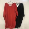 Šaty oversize krátký rukáv dámské (SM/L ONE SIZE) ITALSKÁ MÓDA IMD21956/DR (Velikost S/M/L, Barva Černá)