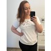 Tričko krátký rukáv dámské nadrozměr (XL/2XL ONE SIZE) ITALSKÁ MÓDA IMM23M917-1/DU (Velikost XL/2XL, Barva stříbrná)