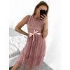 Šaty elegantní tylové s krajkou bez rukávů dámské (S/M ONE SIZE) ITALSKÁ MÓDA IMM239662/DU