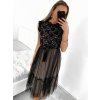 Šaty elegantní tylové s krajkou bez rukávů dámské (S/M ONE SIZE) ITALSKÁ MÓDA IMM239662/DU
