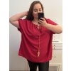 Tunika krátký rukáv dámská nadrozměr (2XL/3XL/4XL/5XL ONE SIZE) ITALSKá MODA IM323004/DU