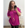 Tunika krátký rukáv dámská nadrozměr (2XL/3XL/4XL/5XL ONE SIZE) ITALSKá MODA IM323004/DU
