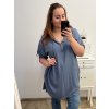 Tunika/šaty s kapucí dlouhý rukáv dámská nadrozměr (2XL/3XL ONE SIZE) ITALSKá MóDA IM423IRIS/DU