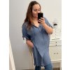 Tunika/šaty s kapucí dlouhý rukáv dámská nadrozměr (2XL/3XL ONE SIZE) ITALSKá MóDA IM423IRIS/DU