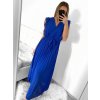 Šaty šifonové dlouhé se skládanou sukní bez rukávu dámské (S/M ONE SIZE) ITALSKá MóDA IM423223/DU (Velikost S/M/L, Barva béžová)