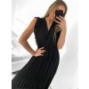 Šaty šifonové dlouhé se skládanou sukní bez rukávu dámské (S/M ONE SIZE) ITALSKá MóDA IM423223/DU (Velikost S/M/L, Barva béžová)